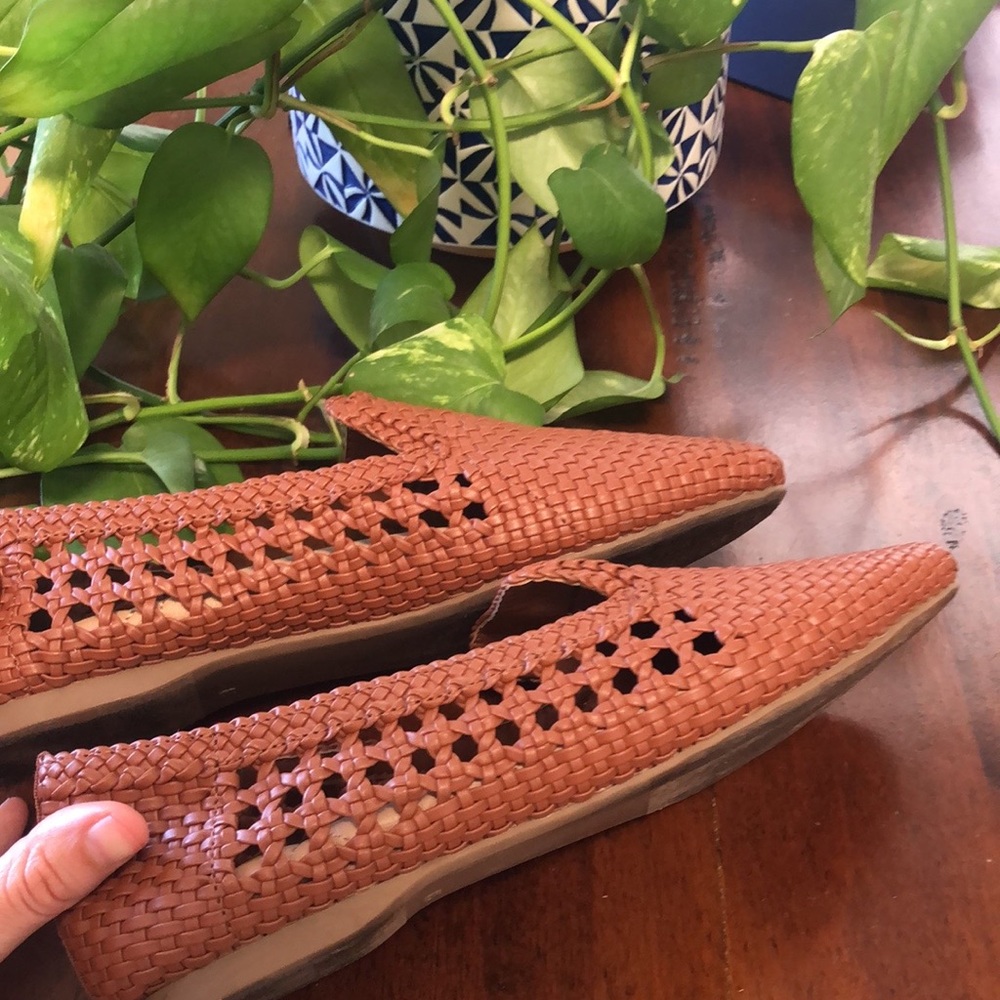 Birdies Starling in Cognac Woven Vegan Size 8.5